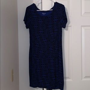 Blue and black t-shirt dress
